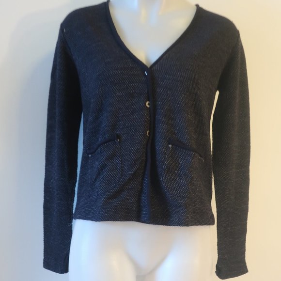 Womens Transit Par Such Navy Blue Cardigan Sweater Sz 3/L * - Picture 4 of 7